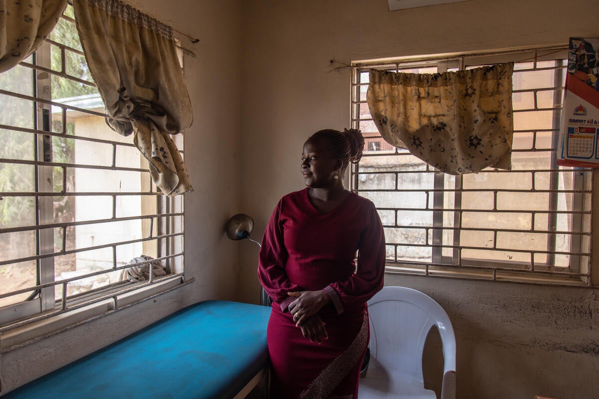 Clinical officer Rachel, 26, at one of the health centre she works at in Ikorodu