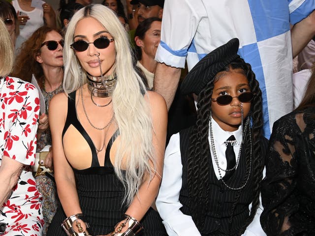 <p>Kim Kardashian and North West attend the Jean-Paul Gaultier Haute Couture Fall Winter 2022/2023 show as part of Paris Fashion Week</p>