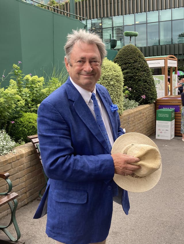 Alan Titchmarsh attends day eleven of the 2022 Wimbledon Championships. (PA)
