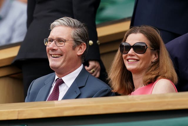 Sir Keir Starmer and his wife Victoria in the royal box (PA)