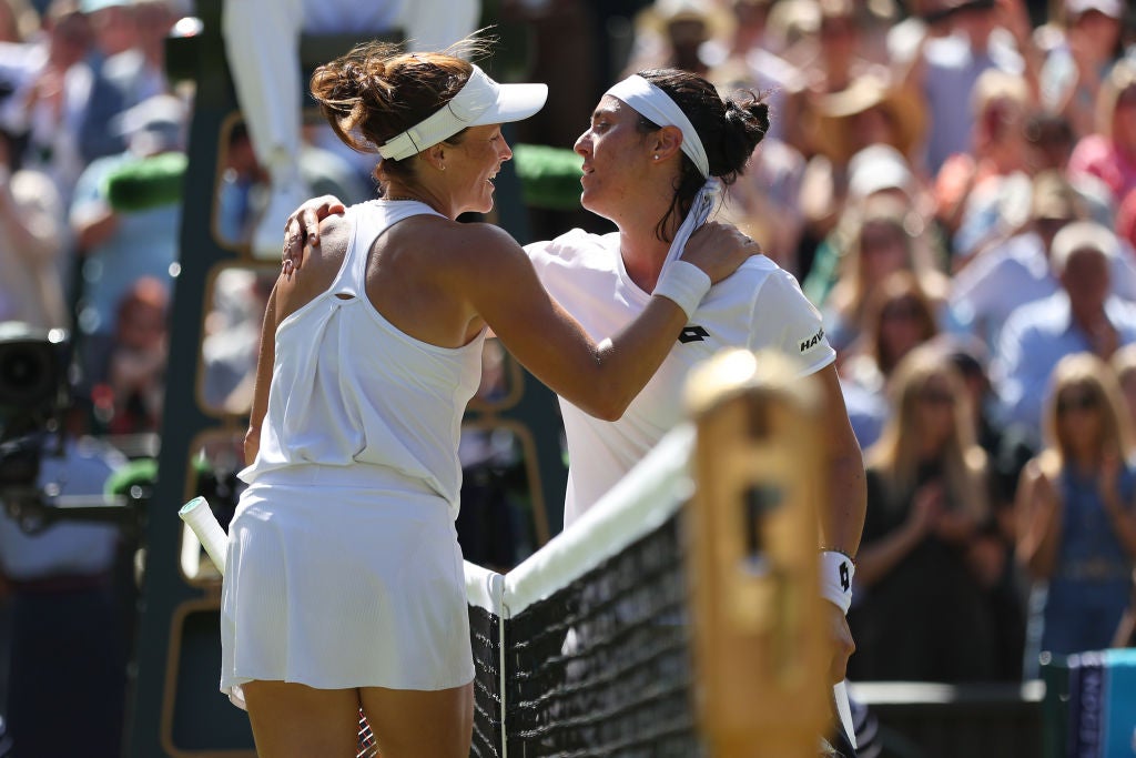 <p>Ons Jabeur won the battle between two close friends on Centre Court  </p>