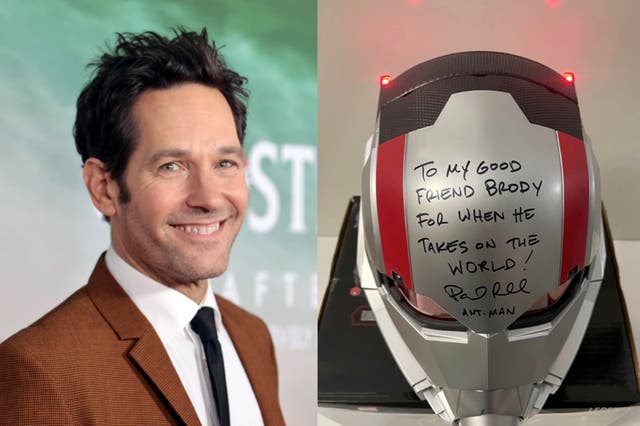 <p>Paul Rudd sends 12-year-old boy who was bullied letter and signed Ant-Man helmet </p>