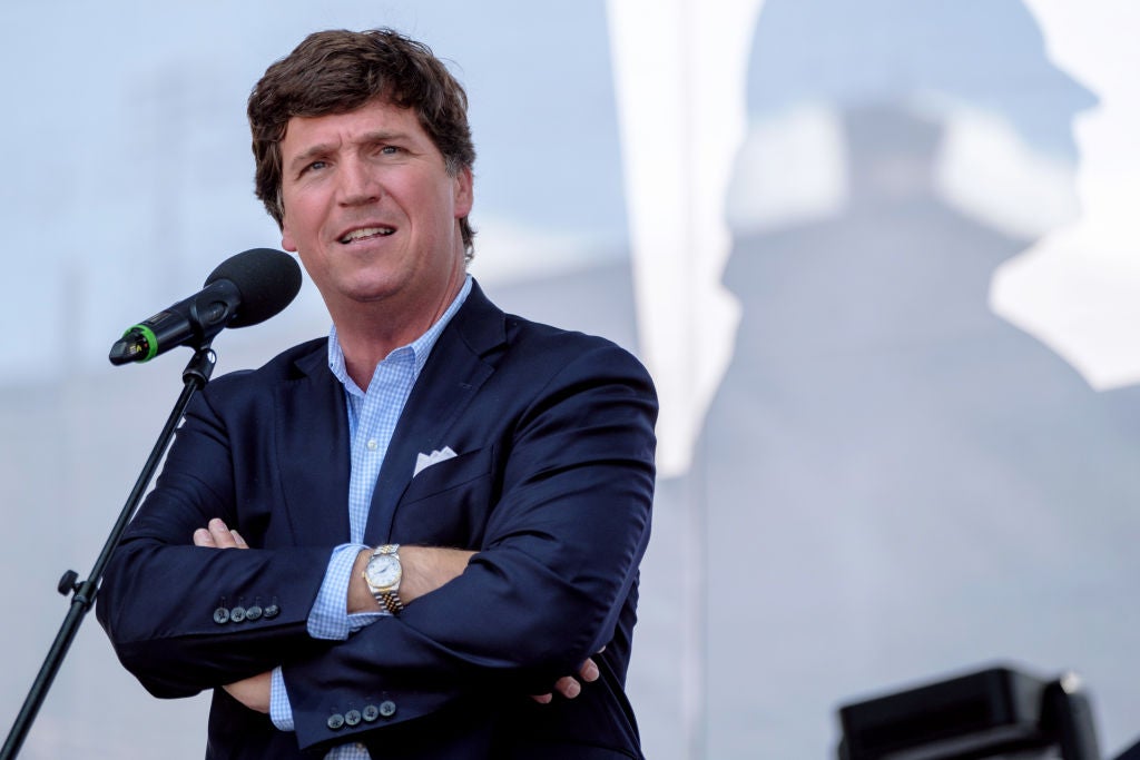 Tucker Carlson speaks in Hungary