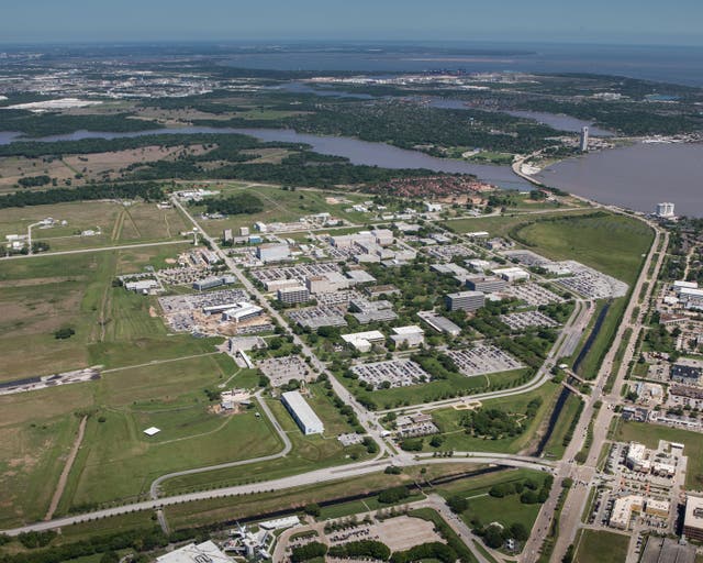 <p>Nasa’s Johnson Space Center as seen from the air</p>