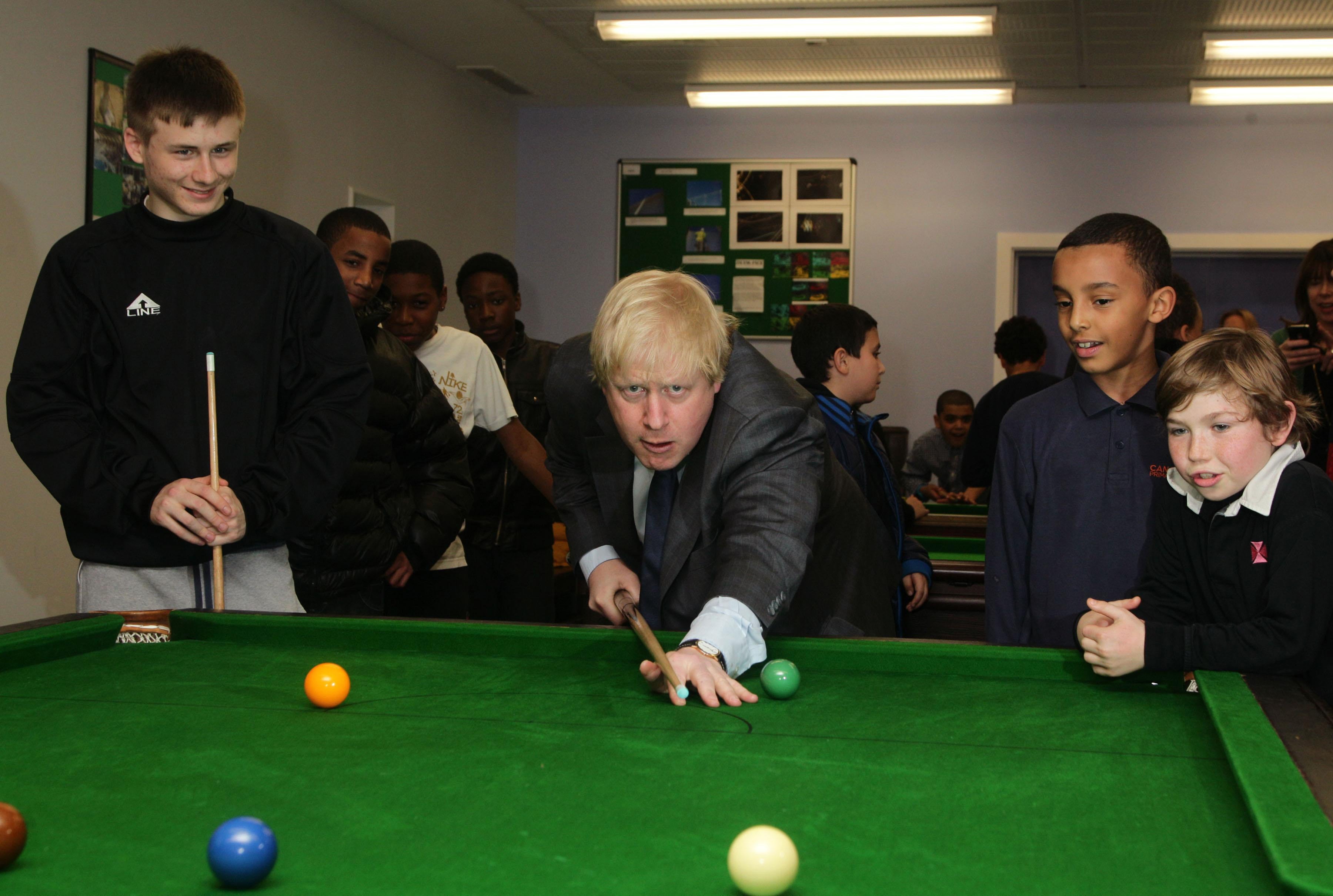 Boris Johnson visits a north London youth club in 2013