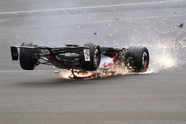 Zhou Guanyu crashed out early in the British Grand Prix (Tim Goode/PA)