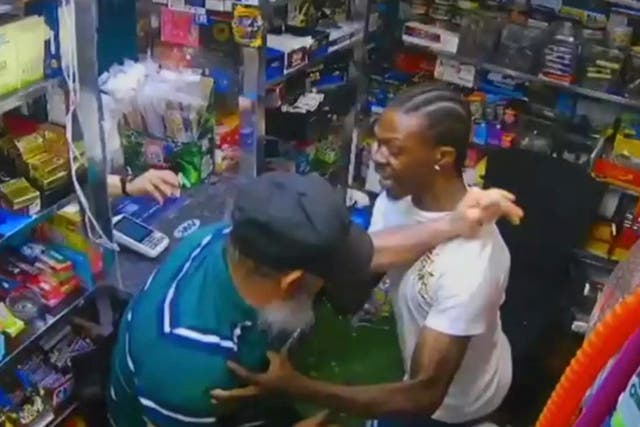 <p>Surveillance footage shows the fatal altercation in the convenience store</p>