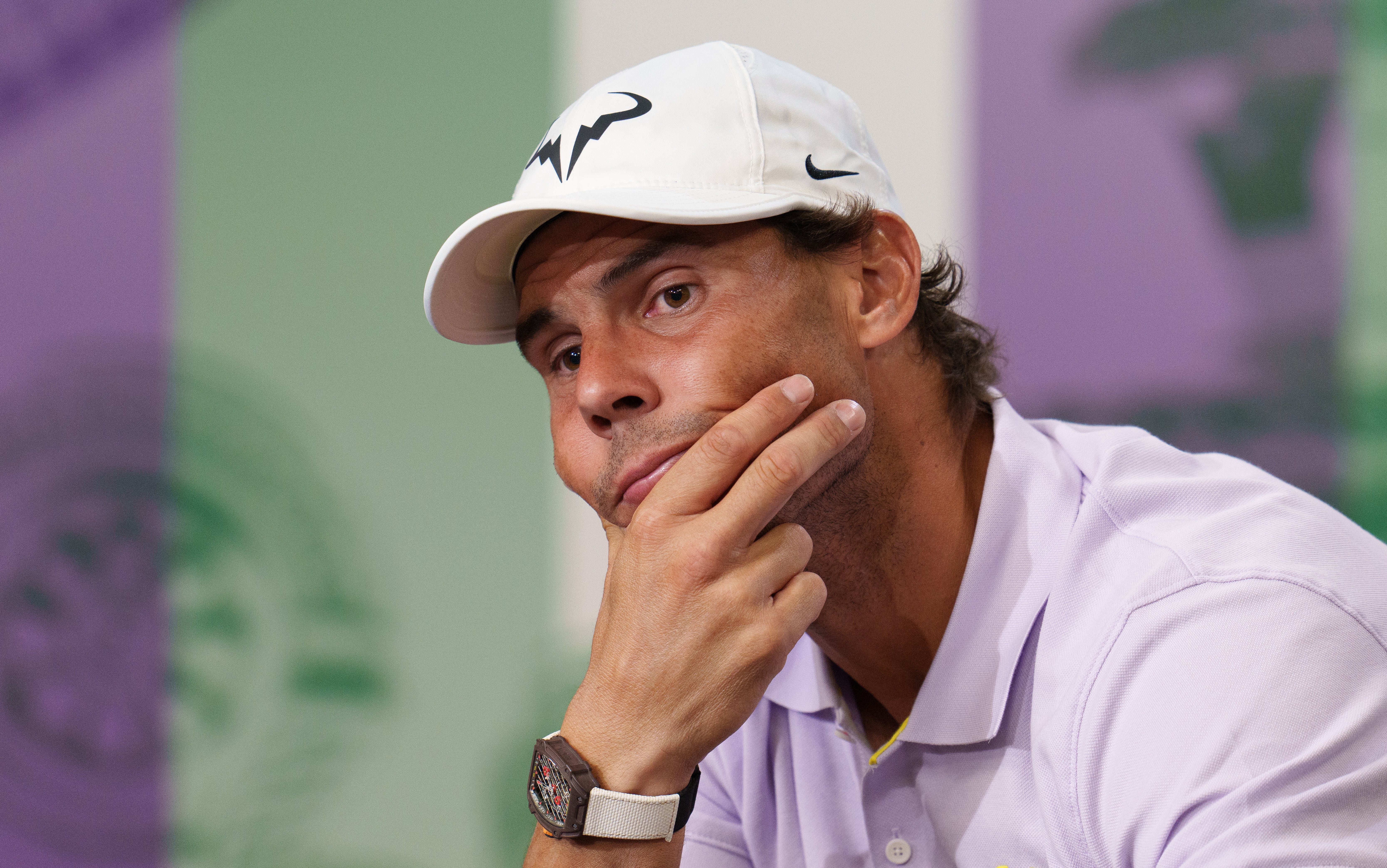 Rafael Nadal during a press conference (PA)
