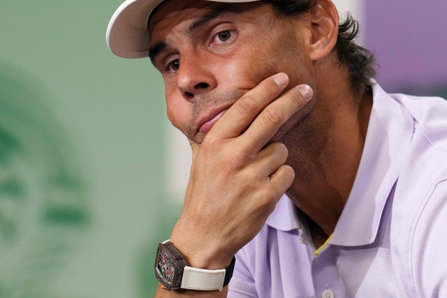 <p>The two-time Wimbledon champion at a press conference on Thursday </p>