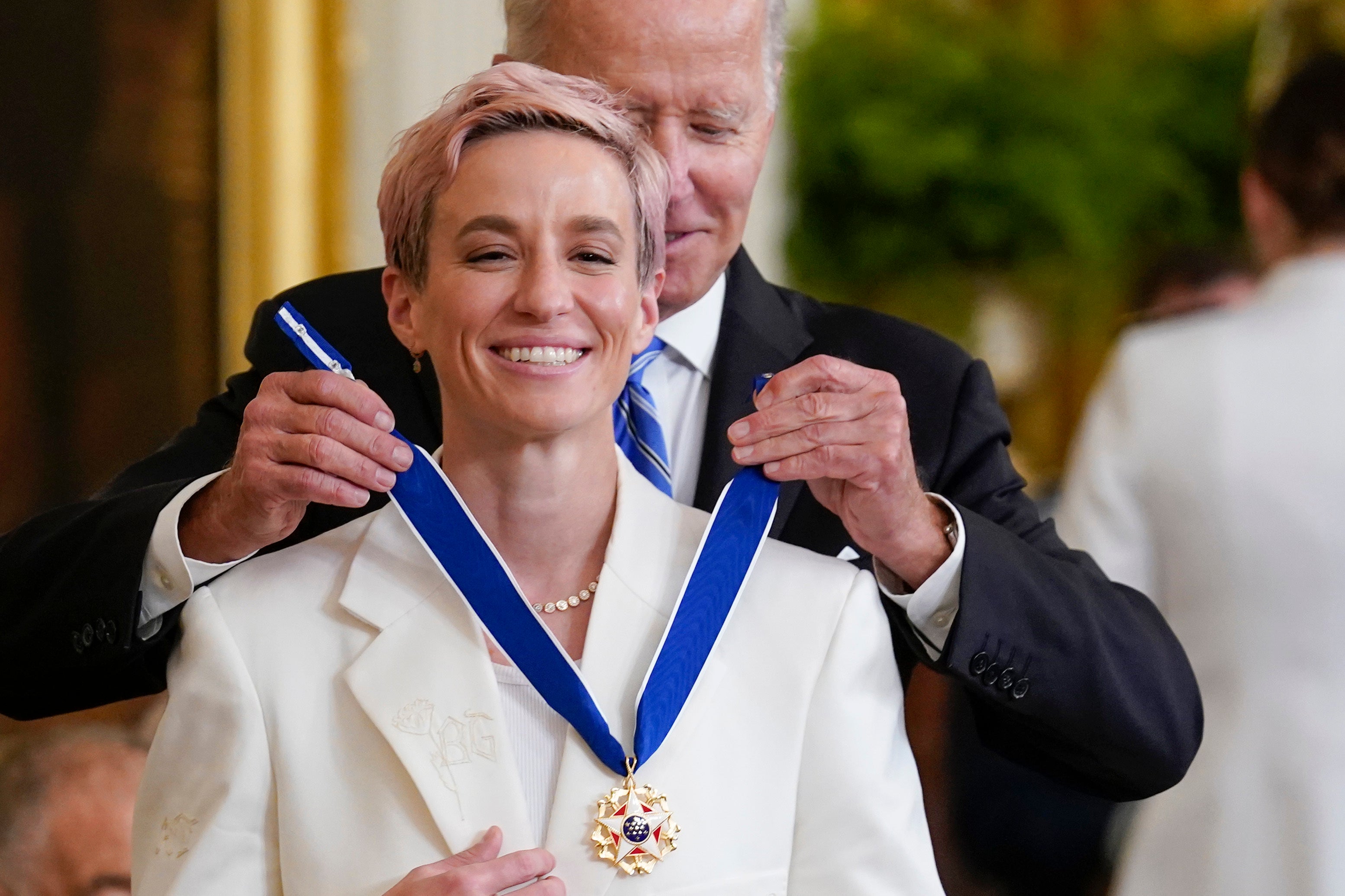 President Joe Biden awards the nation’s highest civilian honor, the Presidential Medal of Freedom to Megan Rapinoe