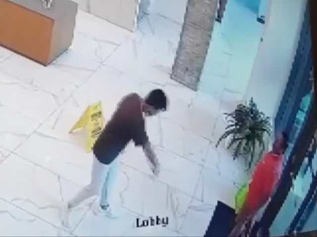 <p>CCTV video showing the attack on a delivery driver </p>