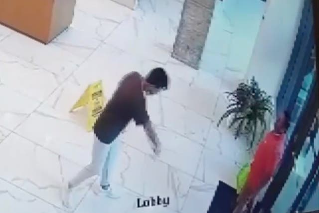 <p>CCTV video showing the attack on a delivery driver </p>