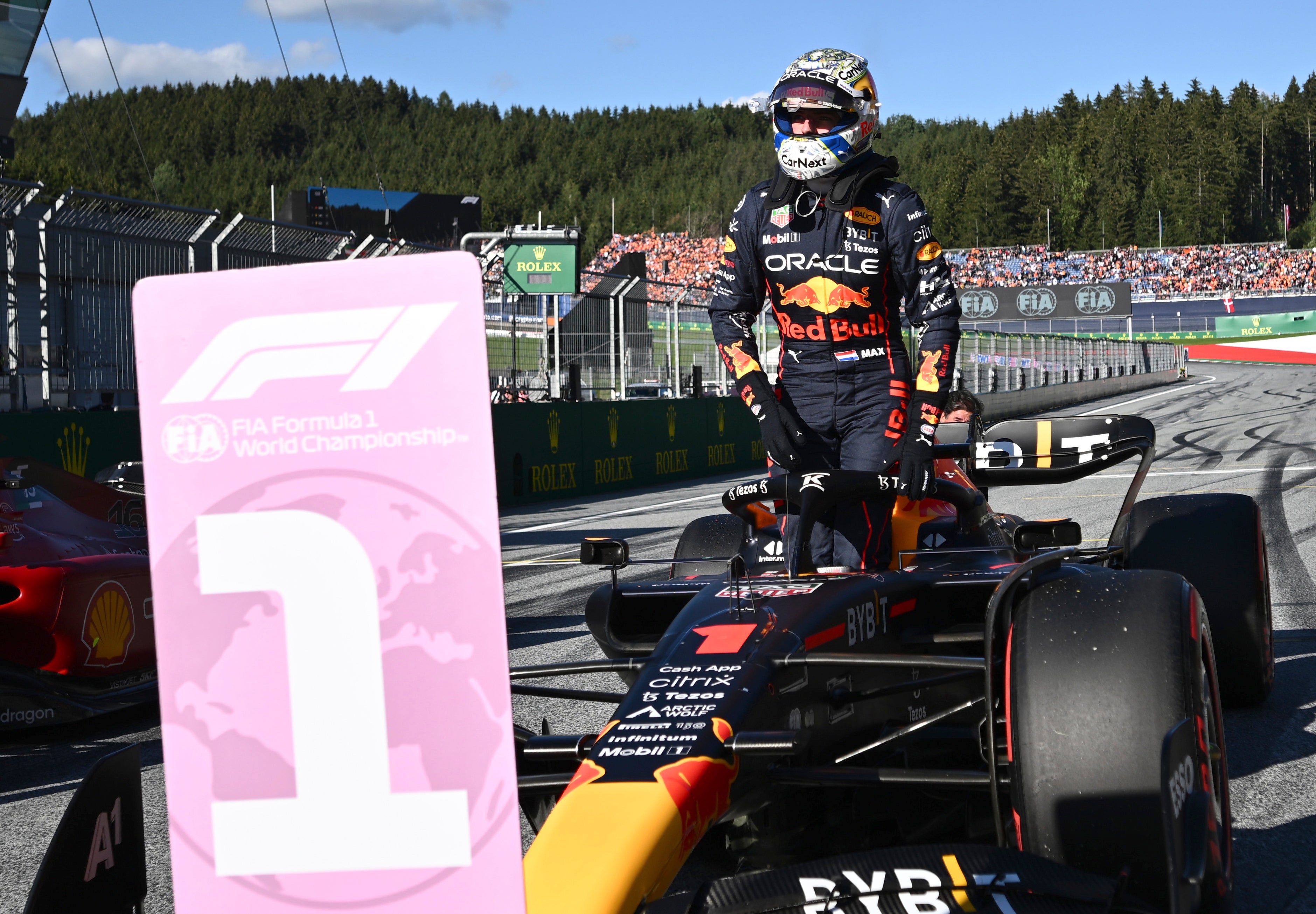 Red Bull driver Max Verstappen set the pace in Austria (Christian Bruna/Pool via AP)