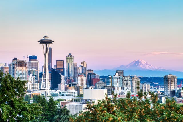 <p>The Seattle skyline. A new report found there would be devastating consequences for the city if a major earthquake to were to hit Puget Sound</p>