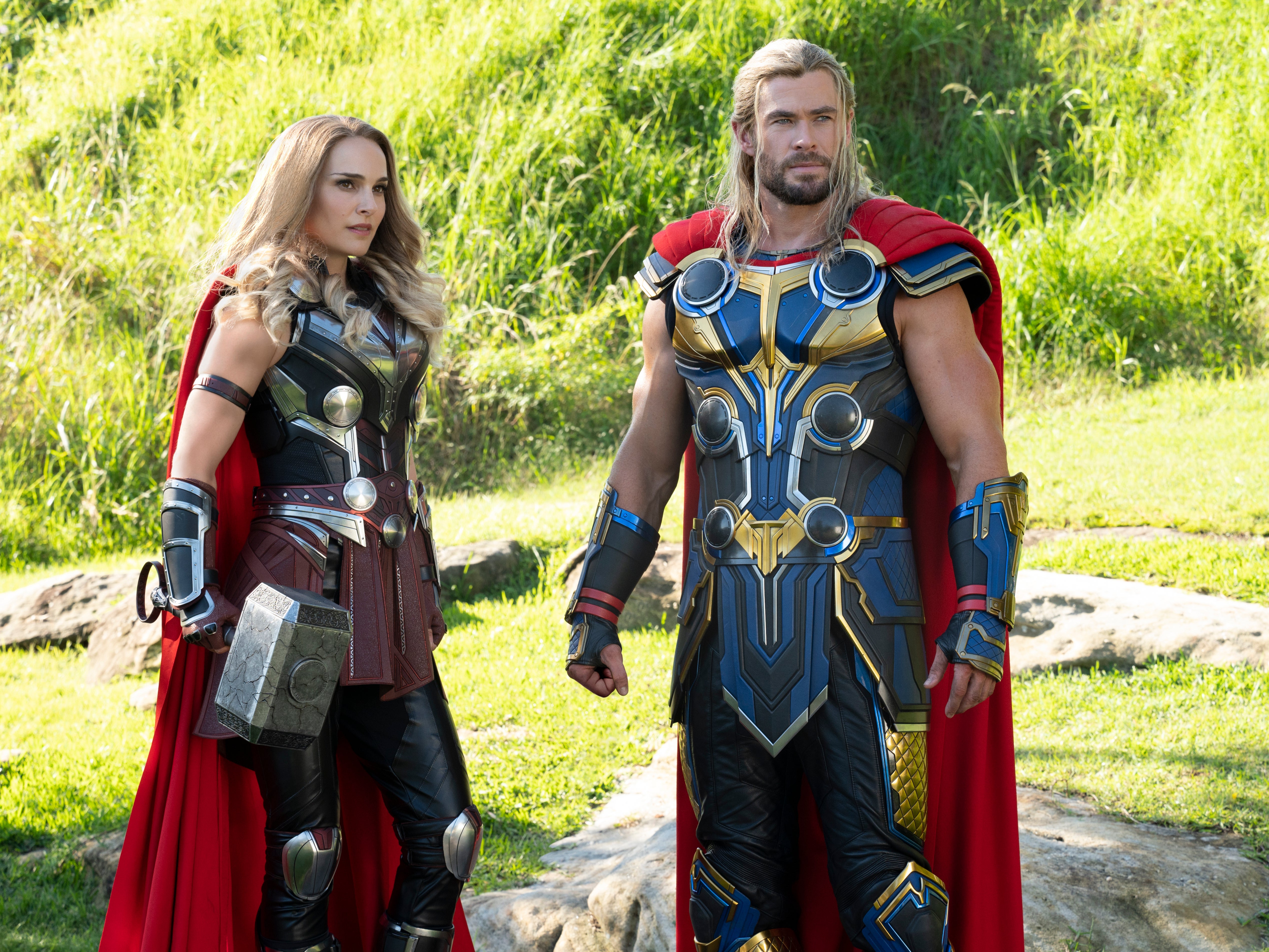 Natalie Portman and Chris Hemsworth in ‘Thor: Love and Thunder'