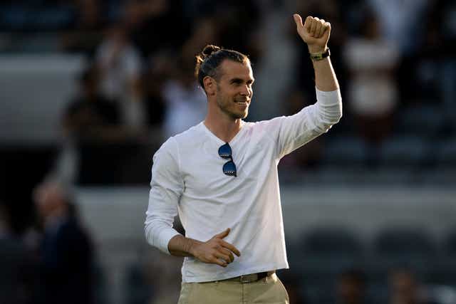 Gareth Bale was presented to the Los Angeles FC fans on Friday night (Kyusung Gong/AP)