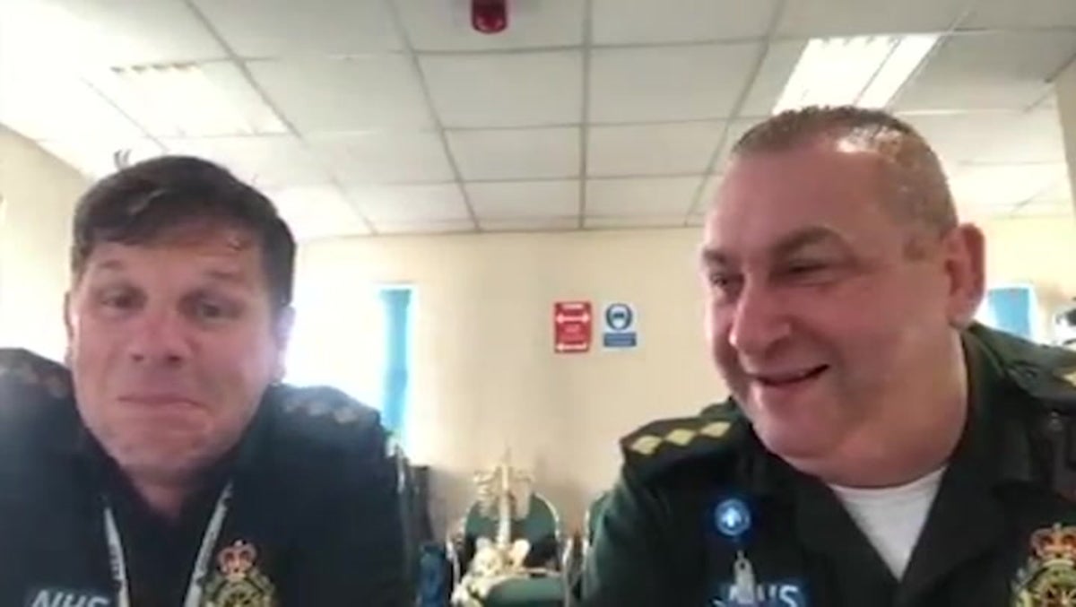 Paramedics laugh hysterically as they try to explain their jobs