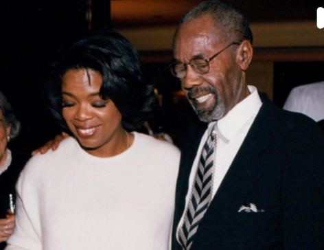 Oprah Winfrey with her father Vernon