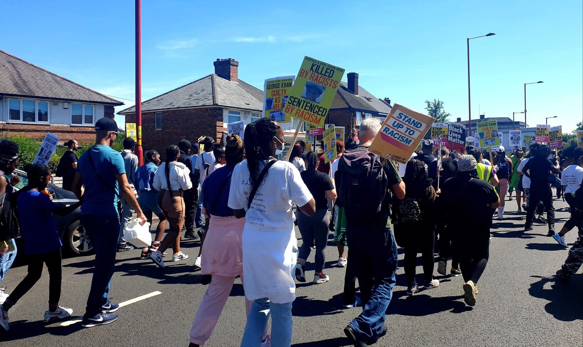 Dea-John Reid: Hundreds march in Birmingham after Black teenager stabbed to death
