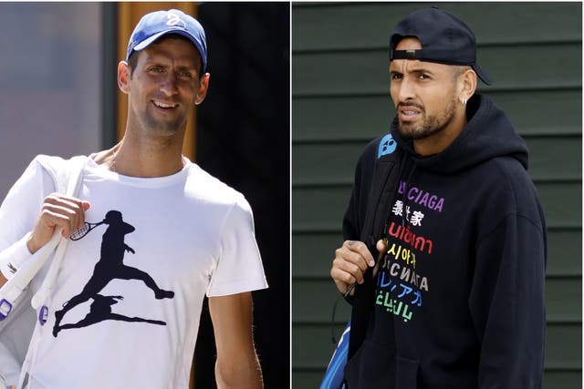 Novak Djokovic and Nick Kyrgios (PA)