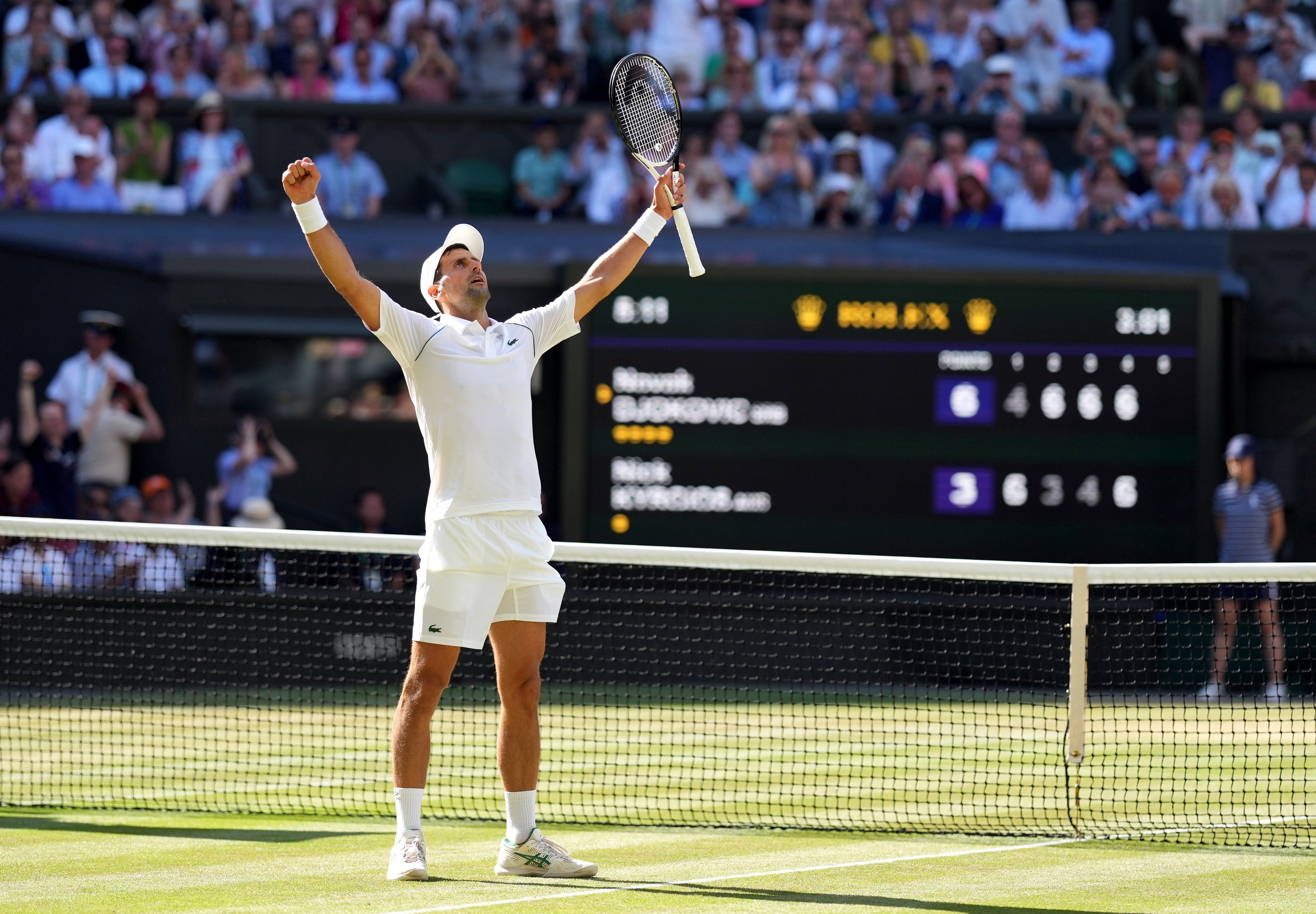 Novak Djokovic was crowned Wimbledon champion for the seventh time (Zac Goodwin/PA)
