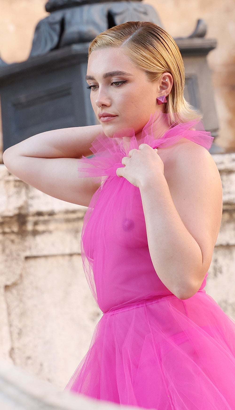 Florence Pugh in her sheer gown by Pierpaolo Piccioli