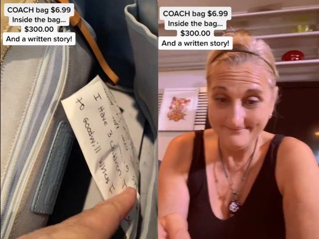 <p>Woman reveals she found letter with $300 in Coach purse she bought at thrift store</p>