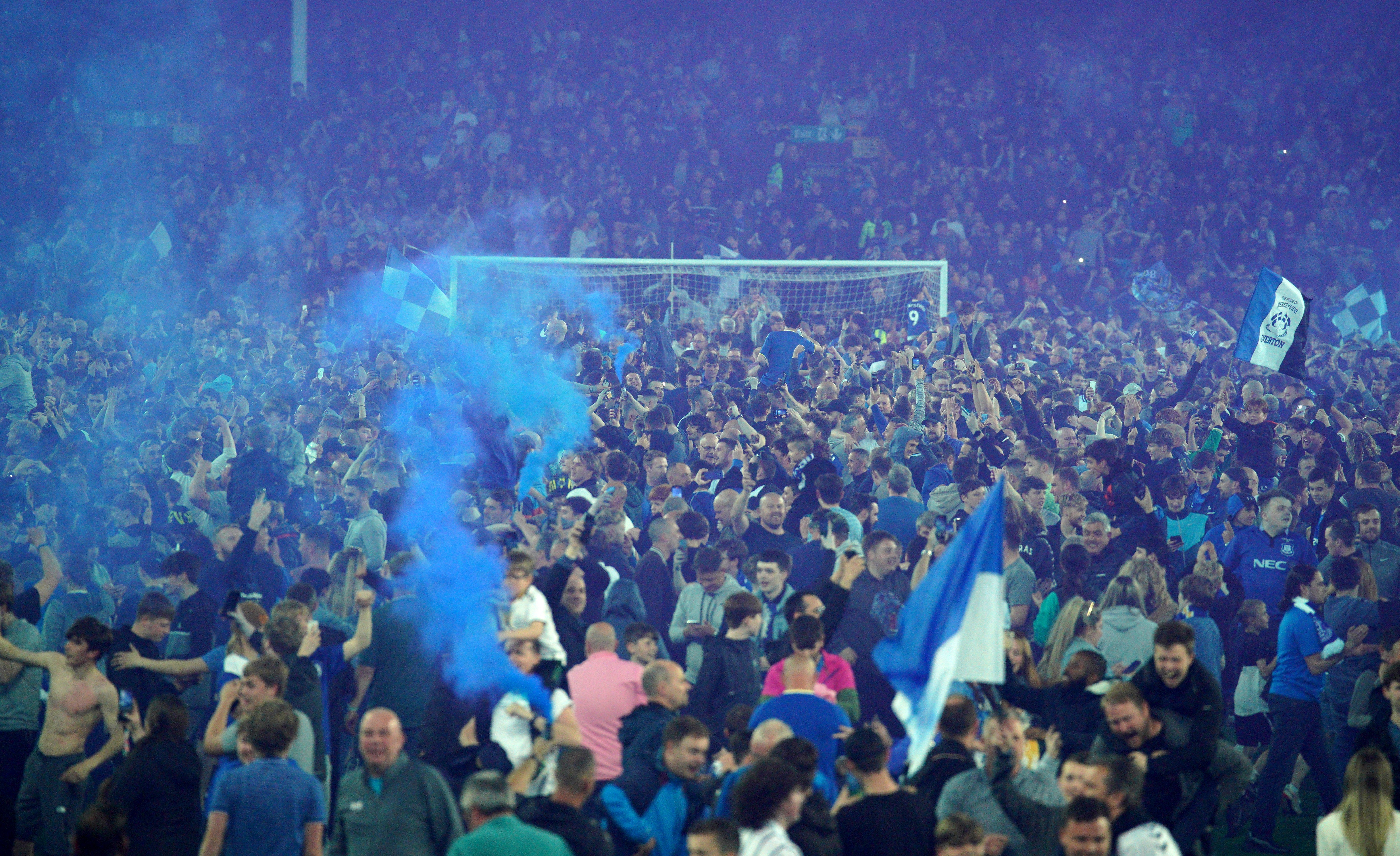Everton was among the clubs with the most arrests, amid a national rise in disorder and pitch invasions (Peter Byrne/PA)