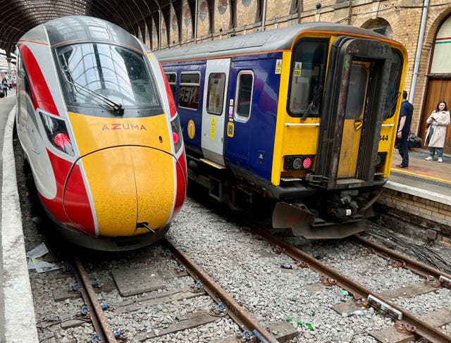 <p>Stopping trains? Drivers working for LNER (train on left) and Northern (right) have voted overwhelmingly to strike</p>