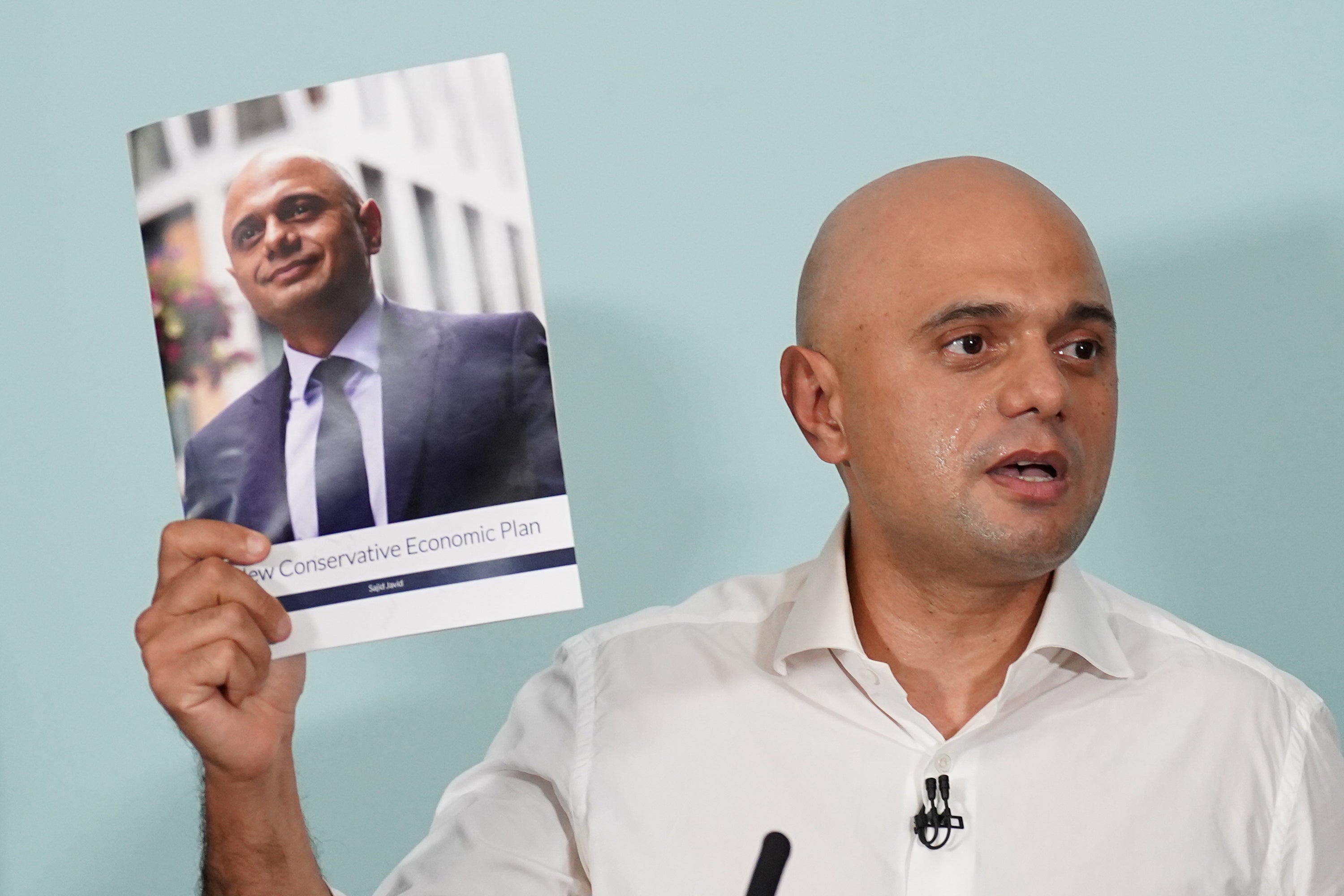 Sajid Javid during the launch of his short-lived campaign