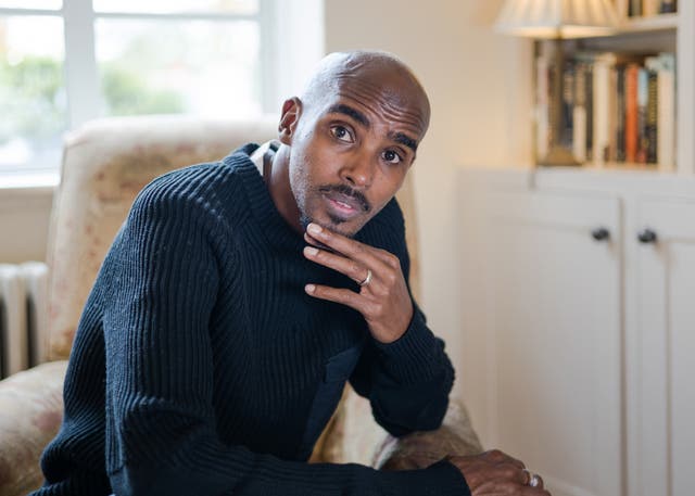 Sir Mo Farah during the filming of the BBC documentary, The Real Mo Farah (Andy Boag/BBC/PA)