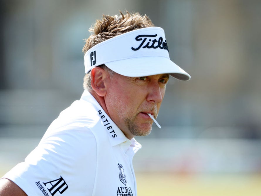 Ian Poulter during a practice round at St Andrews. ‘I love everything about it. It’s so iconic. My feelings have stayed the same right from hitting my first tee shot 22 years ago’