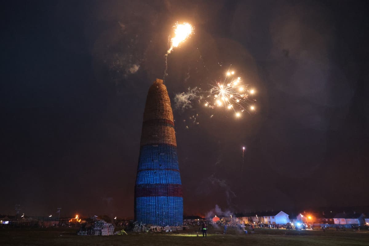 Hundreds of bonfires lit to begin Twelfth of July celebrations in NI Hundreds of bonfires lit to begin Twelfth of July celebrations in NI