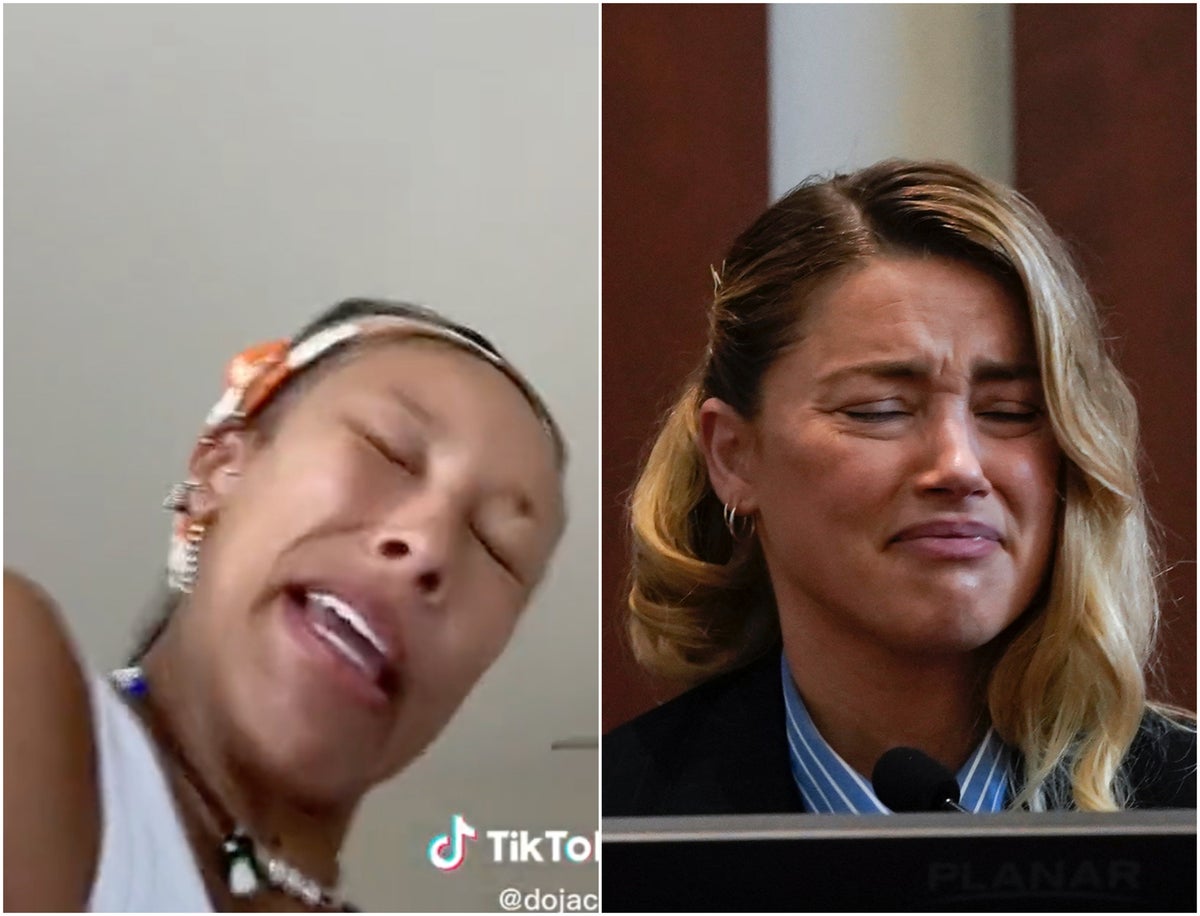 She's So About To Be Canceled': Internet Divided Over Doja Cat Hilariously  Mocking Amber Heard By Mimicking 'My Dog Stepped on a Bee' Expression -  FandomWire