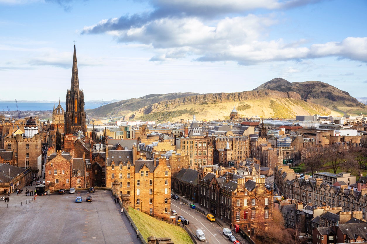 Edinburgh’s Old Town with Arthur’s Seat in the background