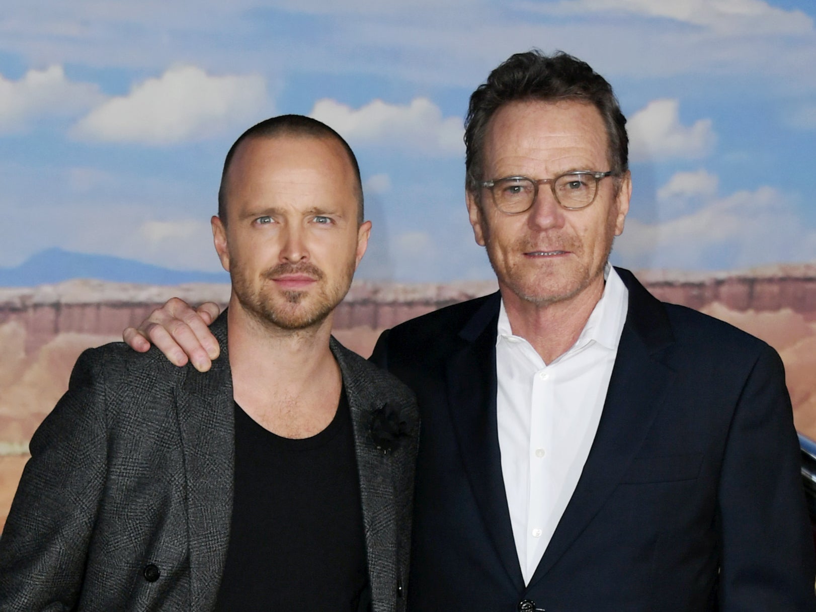 Aaron Paul and Bryan Cranston at the premiere of a spin-off film of ‘Breaking Bad’ called ‘El Camino: A Breaking Bad Movie'