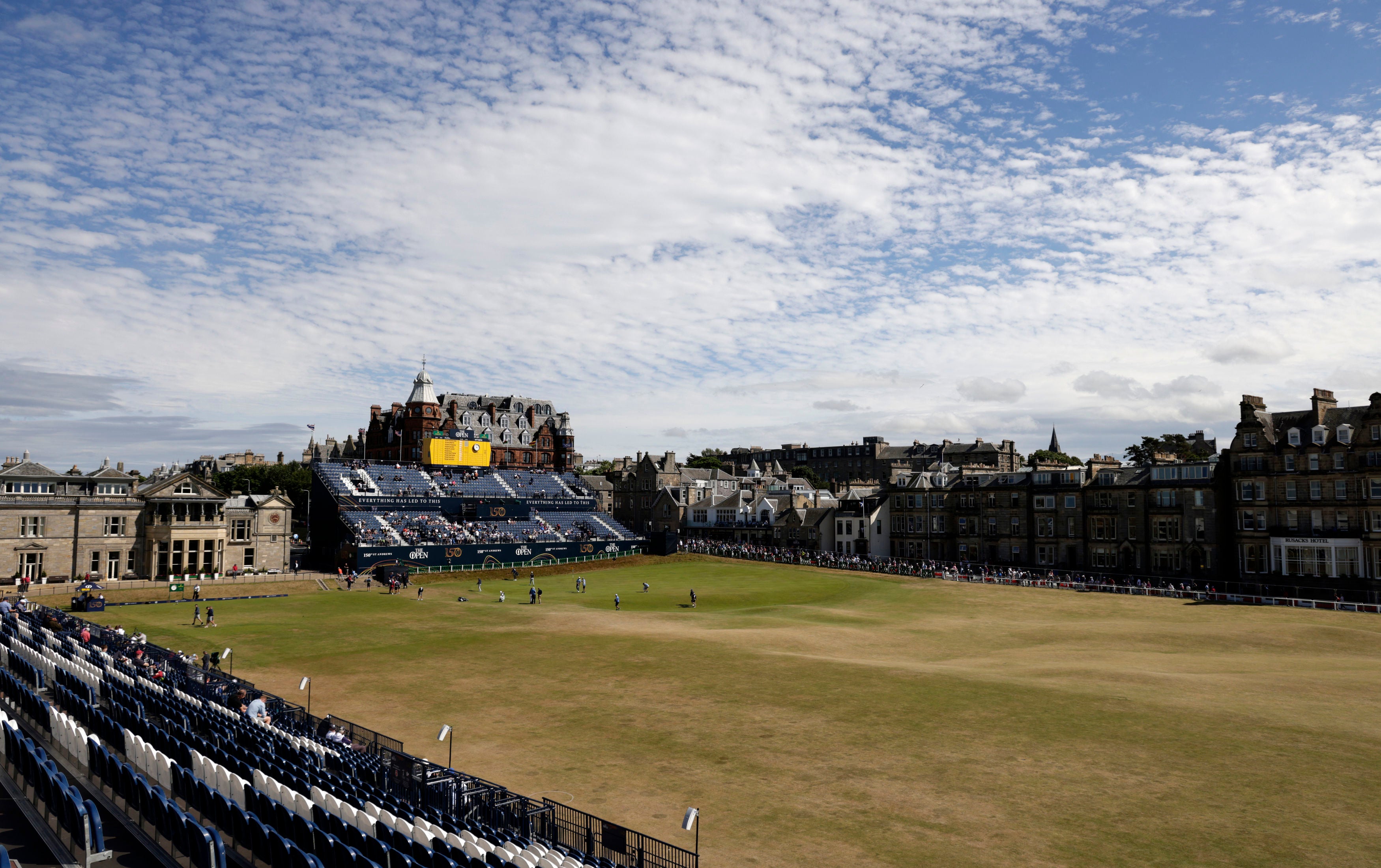 A general view of the 18th green at The Open 2022 at the Old Course, St Andrews