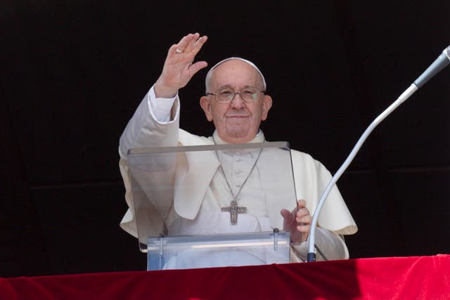 <p>Not waving goodbye: Pope Francis</p>