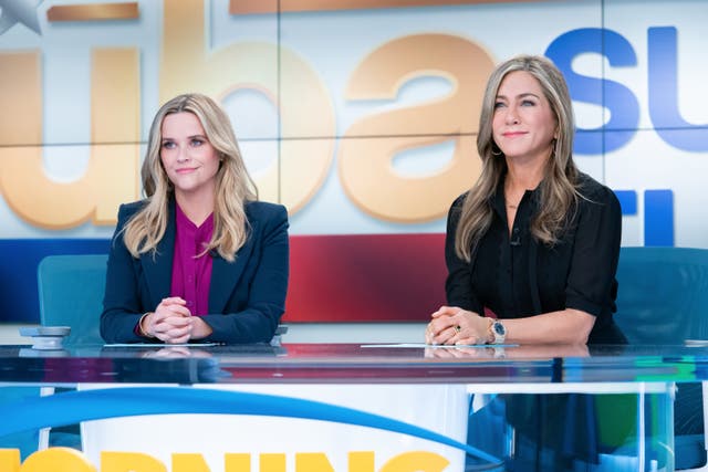 <p>Reese Witherspoon and Jennifer Aniston on The Morning Show</p>
