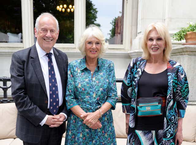 The Duchess of Cornwall with Gyles Brandreth and Joanna Lumley (Chris Jackson/PA)