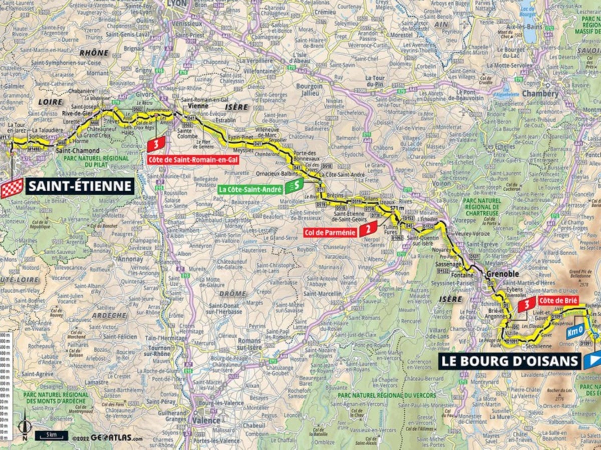 Tour de France 2022 stage 13 preview: Route map and profile of road to Saint-Etienne today