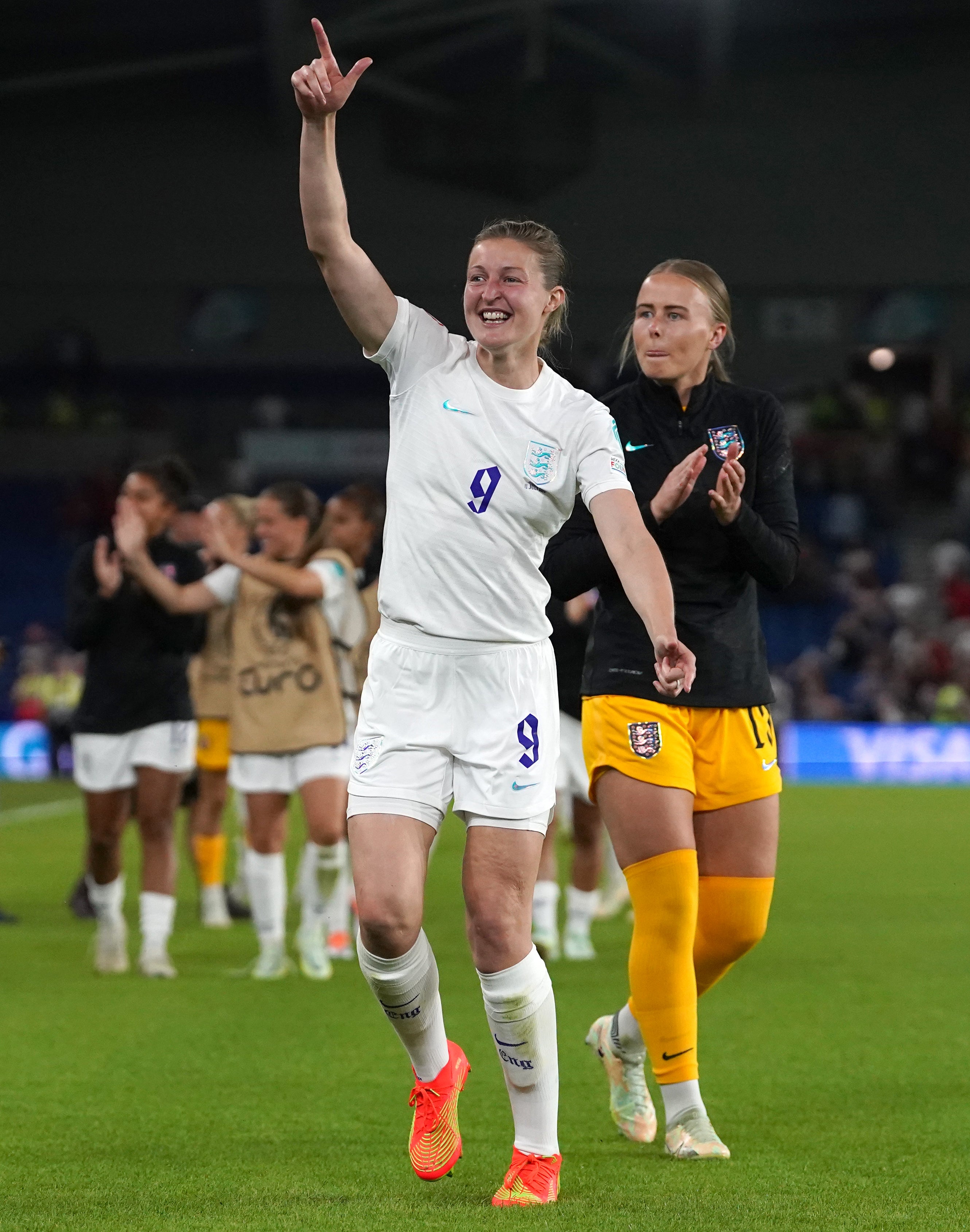 Ellen White celebrates victory over Norway (Gareth Fuller/PA)