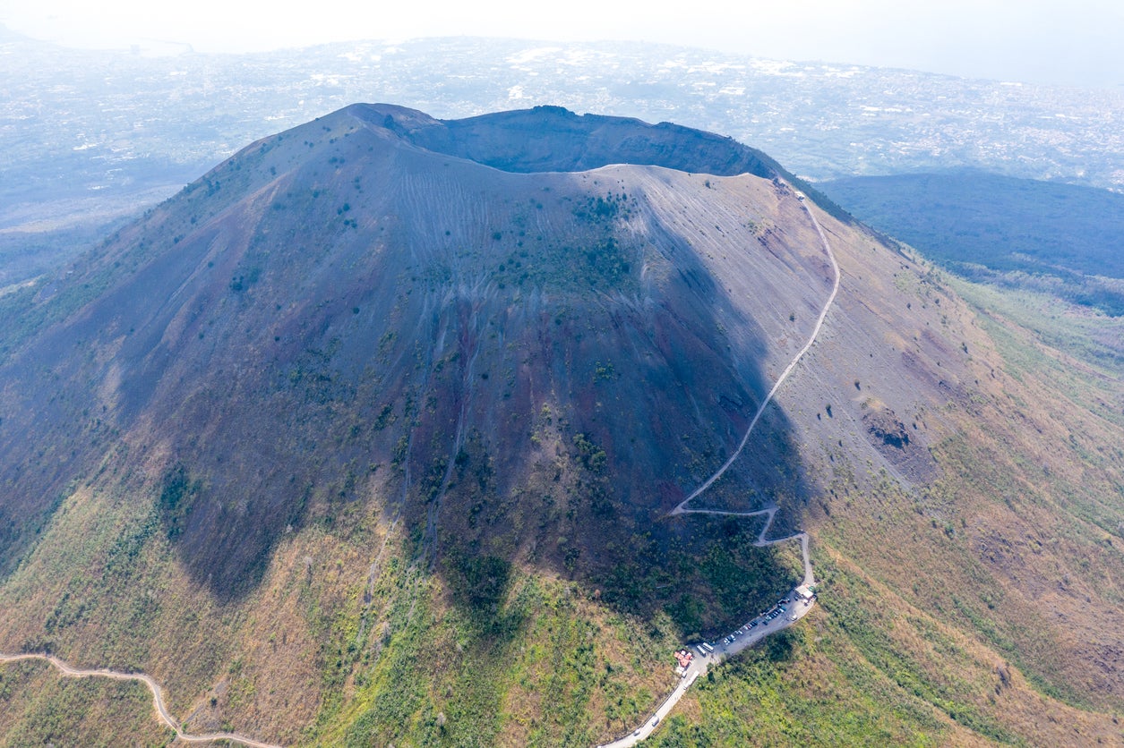 Worth the snap? The yawning crater of Mt Vesuvius, near Naples