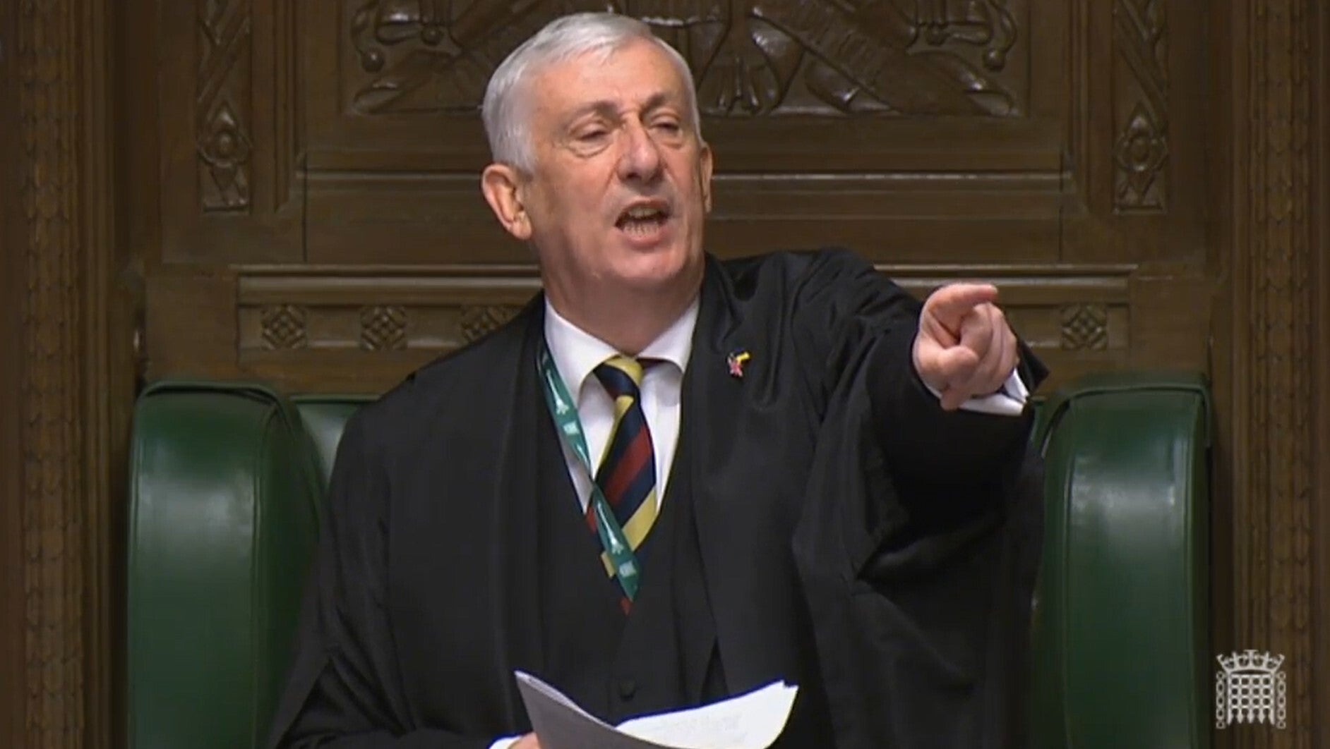 Speaker Sir Lindsay Hoyle throws out Alba MPs Kenny MacAskill and Neale Hanvey at the start of Prime Minister’s Questions (House of Commons/PA)