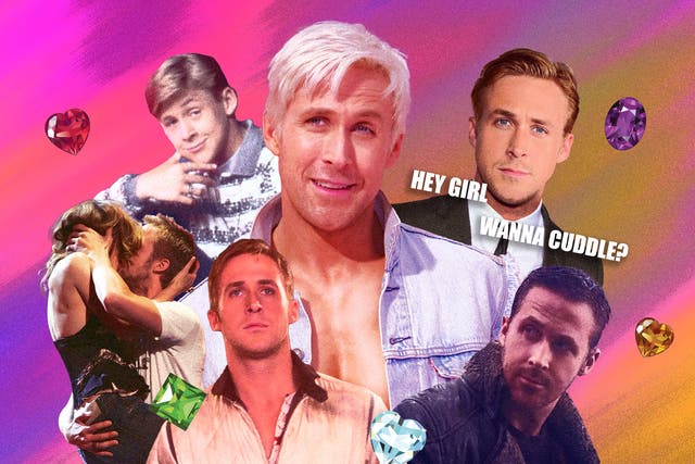 <p>A Gosling for all seasons, clockwise from centre: the Canadian actor in ‘Barbie’, in a meme, in ‘Blade Runner 2049’ and ‘Drive’, at the MTV Movie Awards in 2005, and on ‘The Mickey Mouse Club’</p>