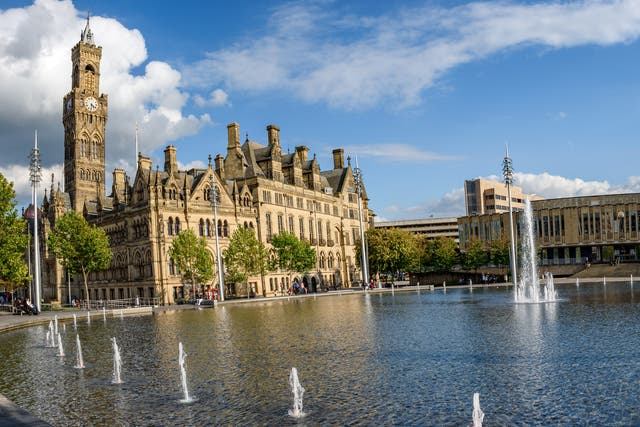 <p>Clocking in: Bradford Town Hall is a Grade I-listed building</p>