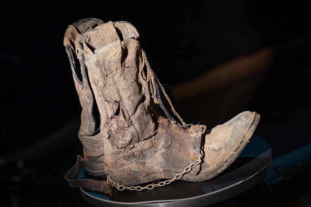 A pair of cowboy boots were found alongside Mr Long’s skeletal remains. (Essex Police/ PA)