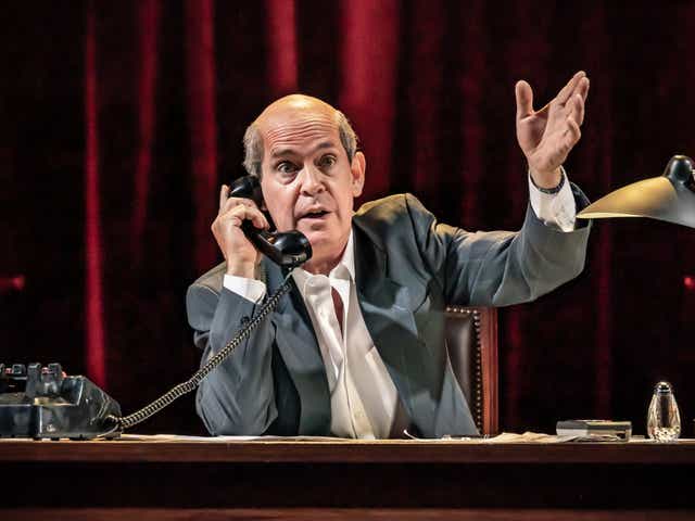 <p>Tom Hollander as the Russian oligarch turned political dissident Boris Berezovsky in Peter Morgan’s ‘Patriots’ at the Almeida Theatre</p>
