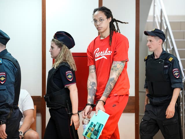 <p>Brittney Griner has pleaded guilty but denies intentionally breaking Russian law</p>