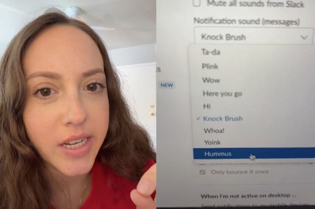 <p>Woman shares surprise upon learning Slack allows users to change notification alert to ‘hummus’</p>